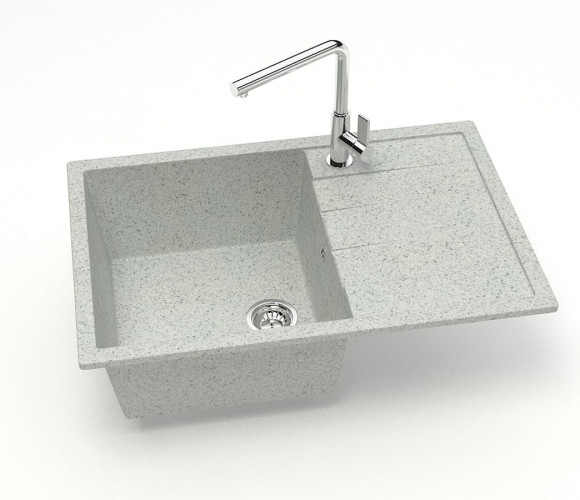 Мойка Модель 161, Прямоугольная 750х505х218мм, Светло-Серый Q10  Мрамор