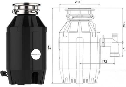 Измельчитель пищевых отходов бытовой BoneCrusher 910   (BC910-AS)