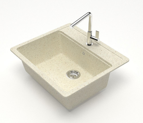 Мойка Модель 9, Квадратная 570х505х200мм, Бежевый Q2  Мрамор