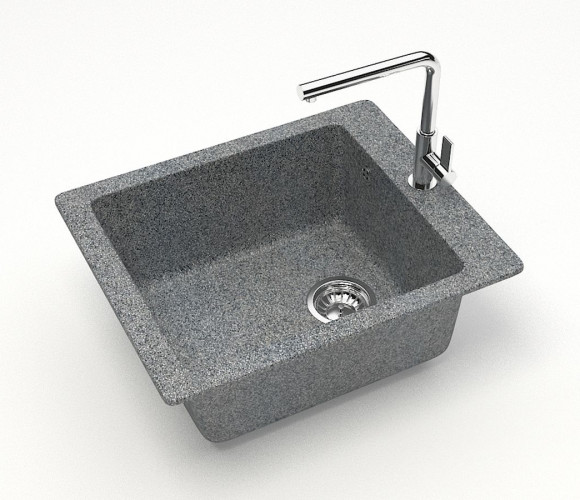 Мойка Модель 8, Квадратная 425х500х195мм, Темно-Серый Q8  Мрамор
