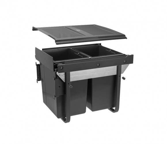 Сегрегатор для модуля 450мм (2х20L) АНТРАЦИТ, с креплением к фасаду, с довод. PB-45-MF2X20-60A