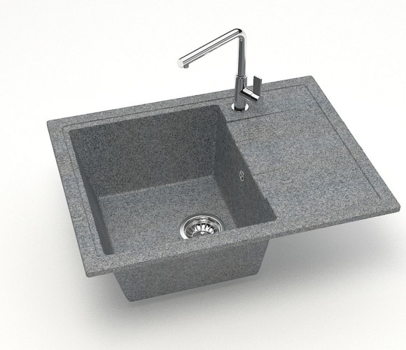 Мойка Модель 150, Прямоугольная Малая 575х470х218мм, Темно-Серый Q8  Мрамор