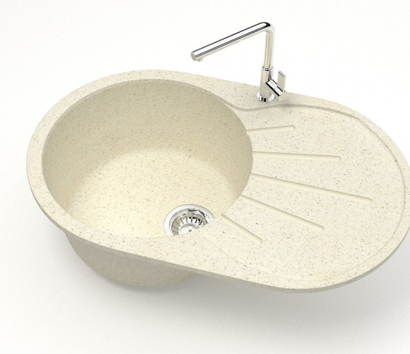Мойка Модель 110, Овал 730х450х210мм, Бежевый Q2 Мрамор