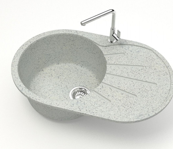Мойка Модель 110, Овал 730х450х210мм, Светло-Серый Q10  Мрамор