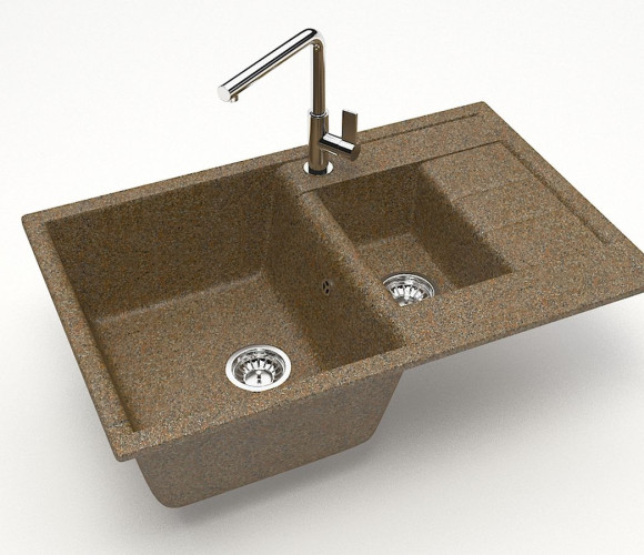 Мойка Модель 210,  755х500х218мм, Терракот Q9  Мрамор