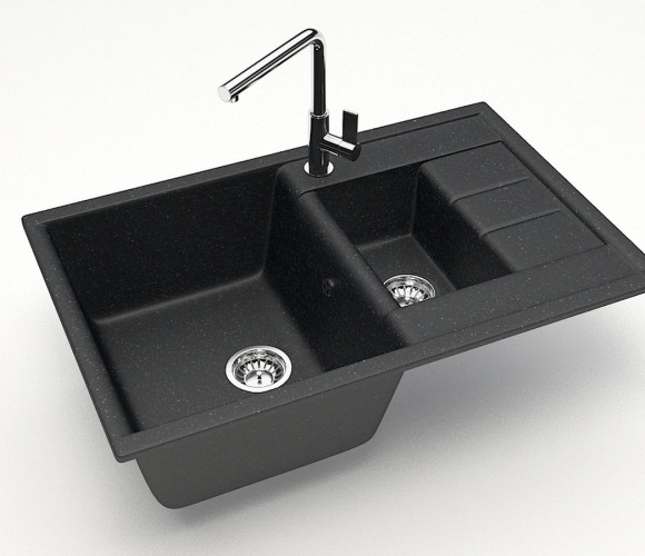 Мойка Модель 210,  755х500х218мм, Черный Q4  Мрамор