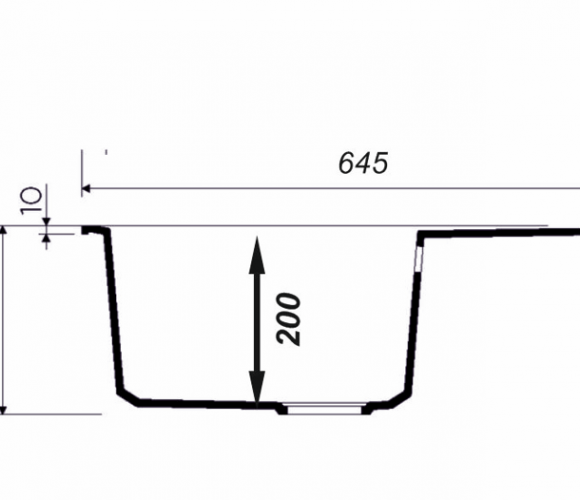 Мойка ЦЕНТРО Темно-Серая 645*505*200мм   GRANIT