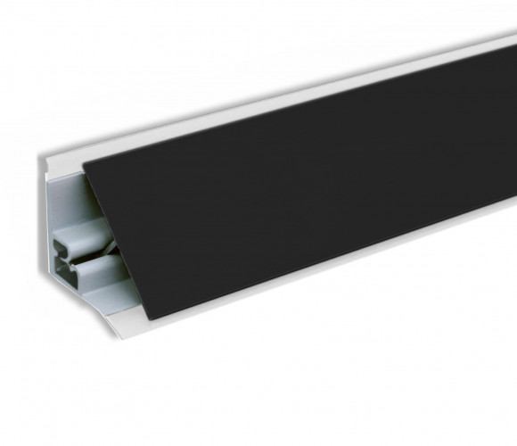 Плинтус алюминиевый Треугольный прямой гладкий ПЛАТО-Ч, Черный, 3м.