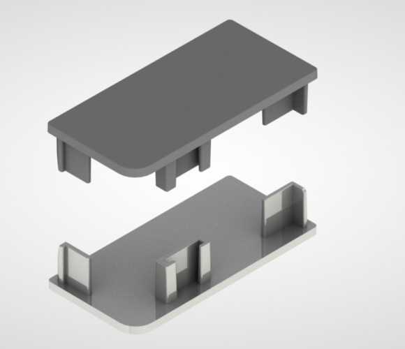 Заглушки закрытые для профиля GOLA L серый REHAU