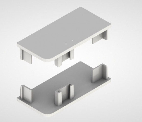 Заглушки закрытые для горизонт. профиля GOLA С белый REHAU