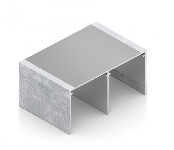 АРИСТО Направляющая двойная верхняя, 5400, жемчуг серый   AS0046