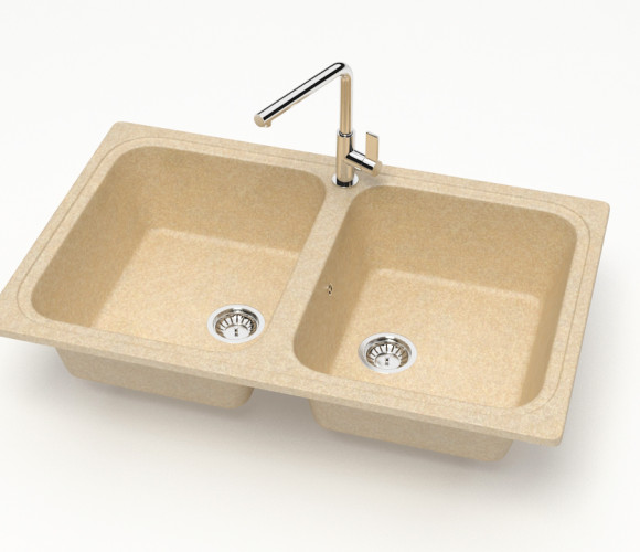 Мойка Модель 20,  780х500х195мм, Слоновая кость Q6 Мрамор