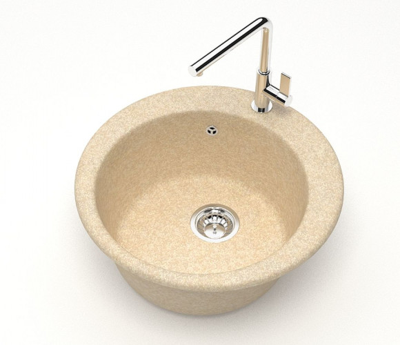 Мойка Модель 30, Круглая D475мм, Слоновая кость Q6  Мрамор