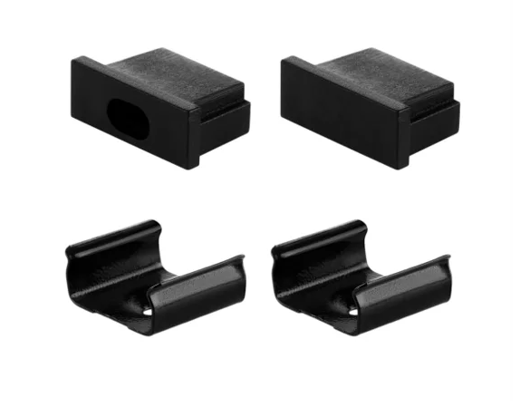 Заглушка для профиля LR39-BL (с крепежом) Черный