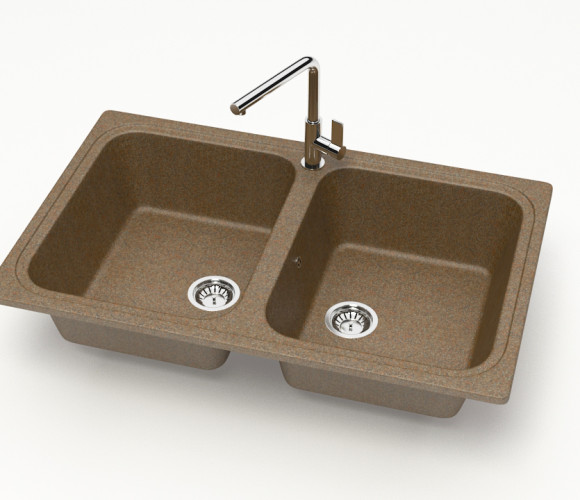 Мойка Модель 20,  780х500х195мм, Терракот Q9 Мрамор