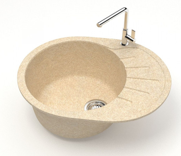 Мойка Модель 10, Овал малый 575х440х215мм, Слоновая кость Q6  Мрамор