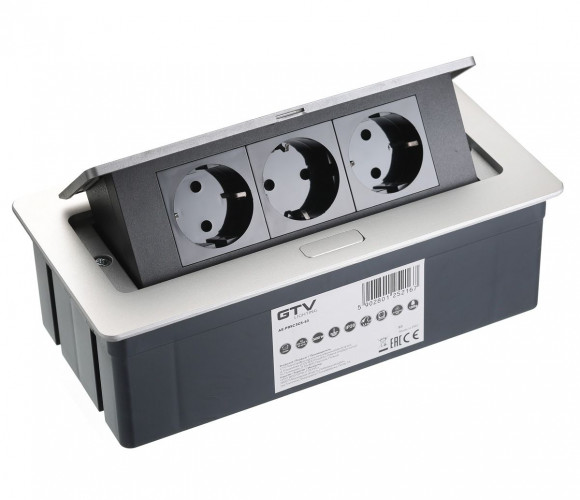 Удлинитель для офиса прямоугольный SOFT AE-PBSC3GS-53 (3 розетки, заземл-усик) СЕРЫЙ