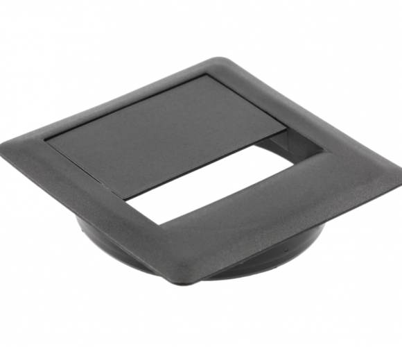 Заглушка кабель-канала 80*80 пластик, черная  PM-PLKW80-20