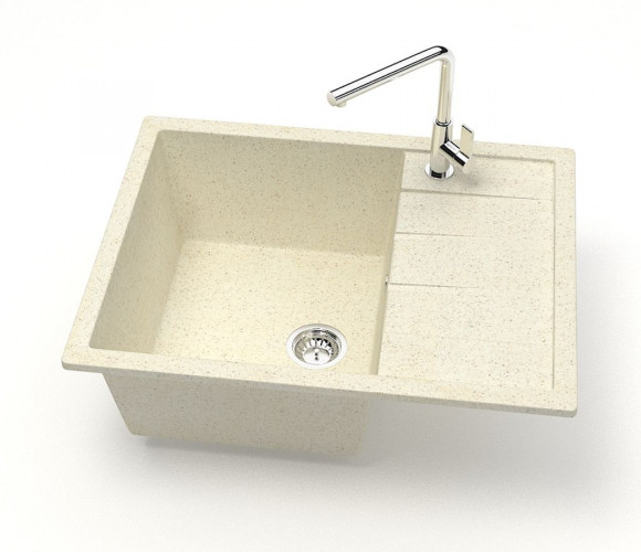 Мойка Модель 151, Прямоугольная  645х505х218мм, Бежевый Q2 Мрамор