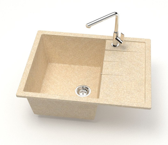 Мойка Модель 151, Прямоугольная  645х505х218мм, Слоновая кость Q6 Мрамор