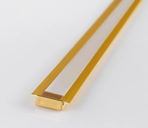 Профиль алюм.для светодиодн.лент 22*6мм, L-2м ЗОЛОТО с матовым экраном, загл. и крепежом LR37-MGL