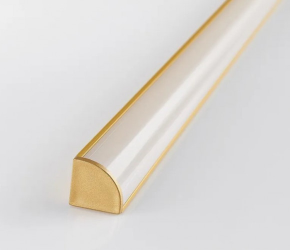Профиль алюм.для светодиодн.лент, Угловой 16*16мм, L-2м ЗОЛОТО с матовым экраном, загл. и крепежом LR49-МGL
