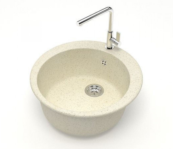 Мойка Модель 510, Круглая D507мм, Бежевый Q2  Мрамор