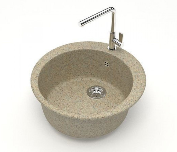 Мойка Модель 510, Круглая D507мм, Песочный Q5  Мрамор