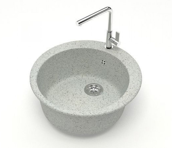 Мойка Модель 510, Круглая D507мм, Светло-Серый Q10  Мрамор