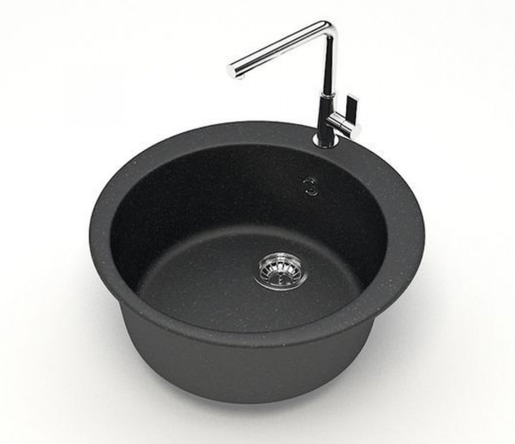 Мойка Модель 510, Круглая D507мм, Черный Q4  Мрамор