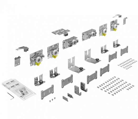 9242710 КОМПЛЕКТ ФУРНИТУРЫ TOPLINE L ДЛЯ 3 ДВЕРЕЙ,ТОЛЩИНА ДВЕРИ 10-16 ММ,50КГ