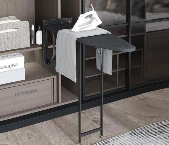 Доска Starax гладильная встроенная (150х340х1480), антрацит   S-6611-A