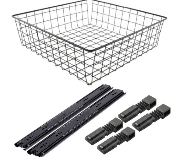 Корзина выкатная сетчатая BASE 190х350х500мм. черный   КС193550ЧР