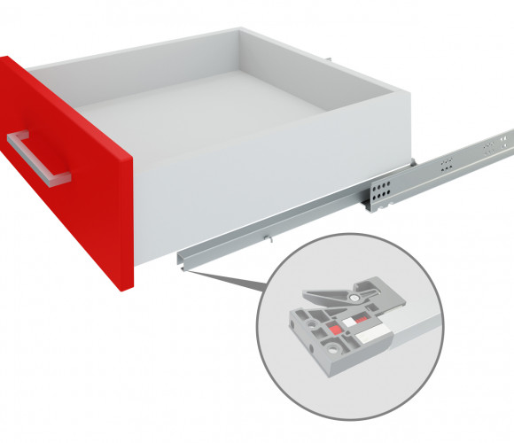 Направляющие скрыт. монт. В-Slide DB8782Zn/350 1D, частичного выдв. с доводчиком