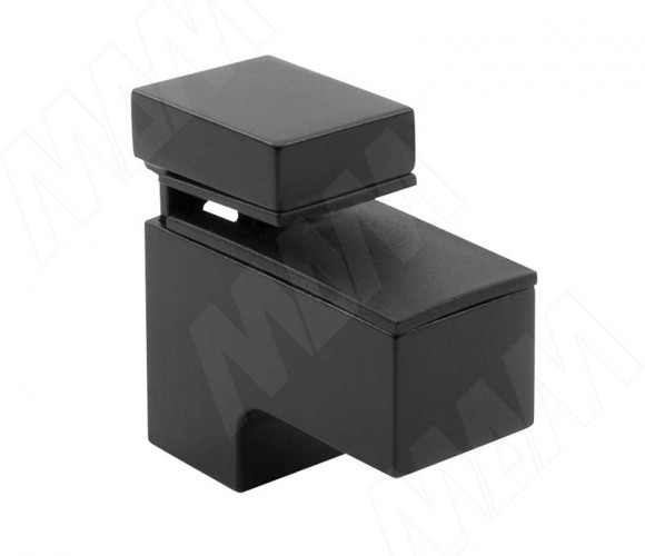 Менсолодержатель  КВАДРО МИНИ 24х51мм для дерев. и стекл. полок 5-20мм, черный матовый