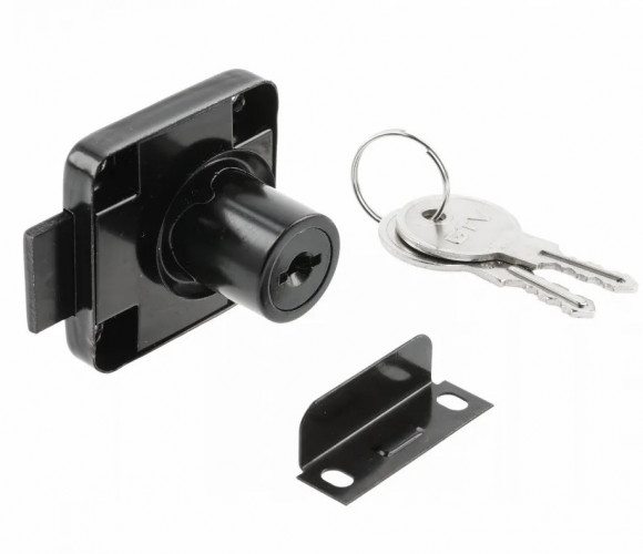 Замок мебельный №138  ЧЕРНЫЙ   ZZ-KM-138-01-S20