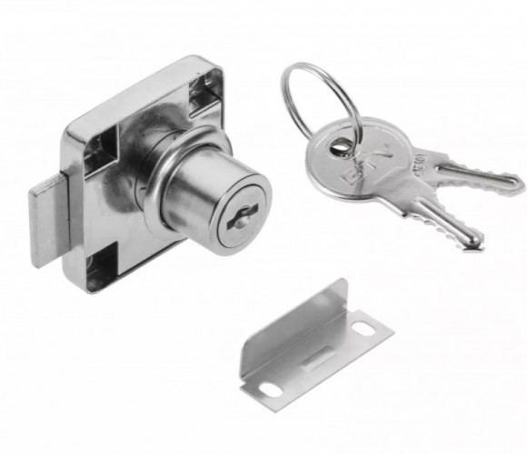 Замок мебельный №138  (металлический ключ)  ZZ-KM-138N-01-S