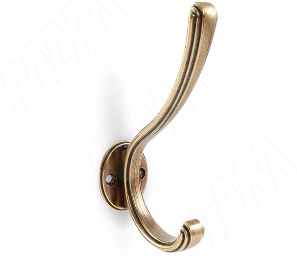 Крючок двухрожковый ZAMPA бронза состаренная HK.29.ABV