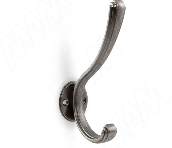 Крючок двухрожковый ZAMPA серебро состаренное HK.29.AP