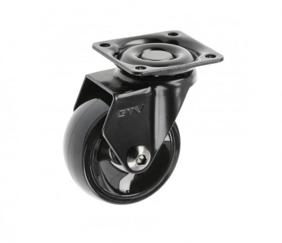 Опора колесная с фланцем, CALIBRO, D50мм без тормоза, черное   KM-CALIBRO-50мм-BH-20