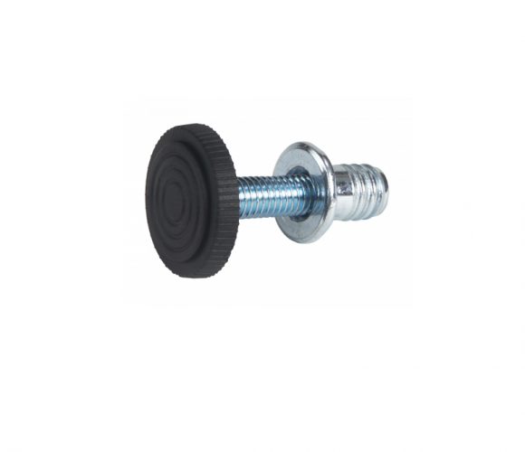 Подпятник регулир., круглый М8х25, черный + гайка М8