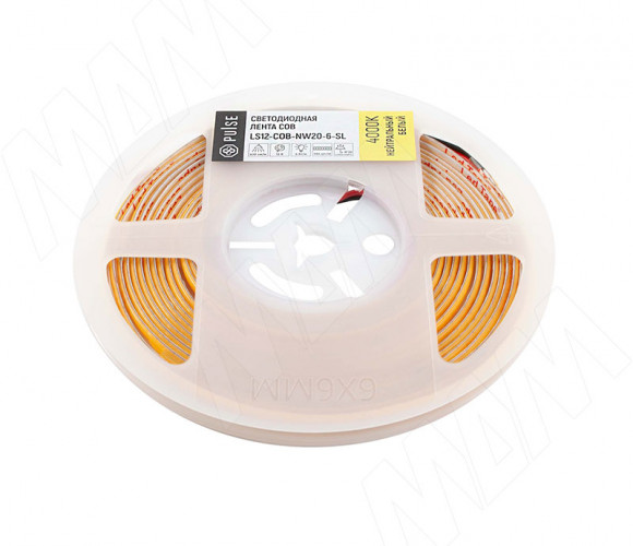 Светодиодная лента LUX COB 504 диодов, 12V, 6W, ширина 5мм, нейтральный LS12-COB-NW20-6-SL