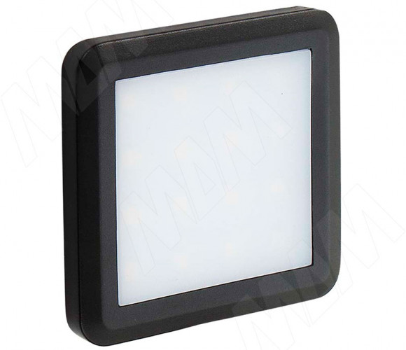 Светильник FLAT светод.квадратный, черный,12V, нейтральн.бел, 4000К, 1,5W FL12-QNO-BL-NW2