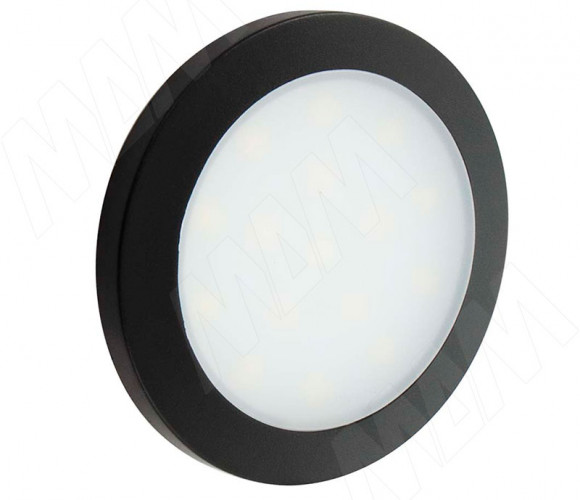 Светильник FLAT светод.круглый, черный,12V, нейтральн.бел, 4000К, 1,5W FL12-RNO-BL-NW2
