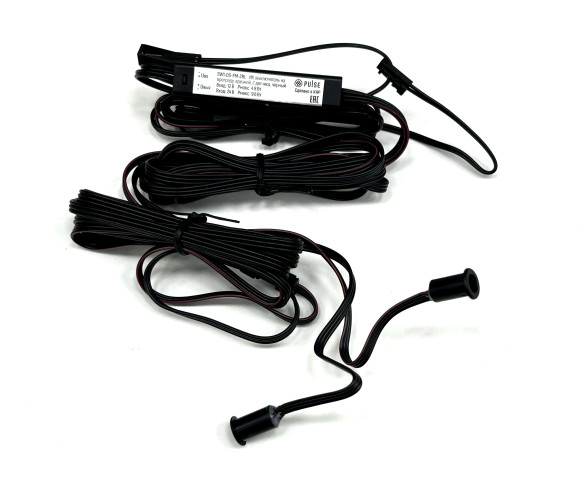 Выключатель инфракрасный (IR) на преграду, врезной, 2 датчика, черный матовый, 12/24V, 36/72W, SW1-DS-FM-2BL