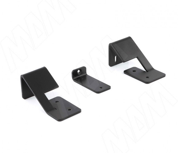 LOFT Менсолодержатель (комплект) для деревянных полок 16мм, черный матовый (краска RAL9005) LFT.SET.BL