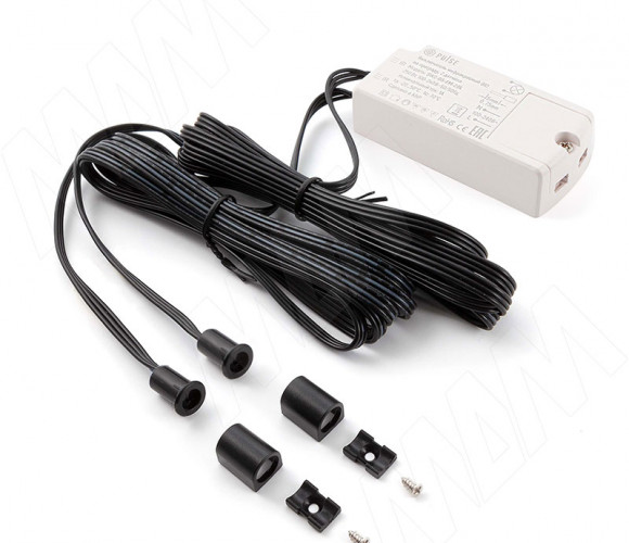 Выключатель инфракрасный (IR) на взмах руки, врезной, 2 датчика черный, 220V, 250W SW2-MS-FM-2BL