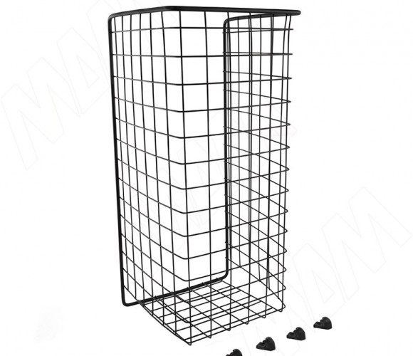 Корзина для белья с креплением на дверцу BASE, в базу 300мм, черный муар КБ30525-1
