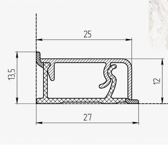 Плинтус КВАДРО Д FS112 S1   Кремона 27*13*4200мм