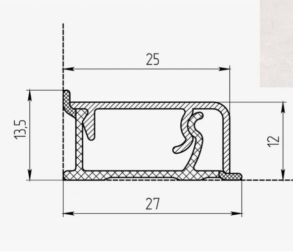 Плинтус КВАДРО Д FS380 S1   Сахалин  27*13*4200мм